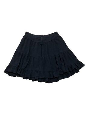 Patrons Of Peace Black Tiered Ruffle Skirt Size Medium 100% Rayon India Womens
